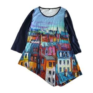 Simply Art By Dolcezza Women's Top Size Small Multicolor Viscose Blend Pullover